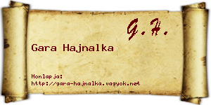 Gara Hajnalka névjegykártya